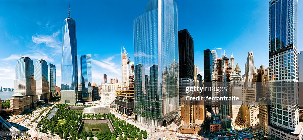 World Trade Center Aerial Panoramic View in New York City