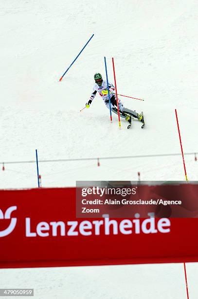 Reinfried Herbst of Austria competes during the Audi FIS Alpine Ski World Cup Finals Men's Slalom on March 16, 2014 in Lenzerheide, Switzerland.