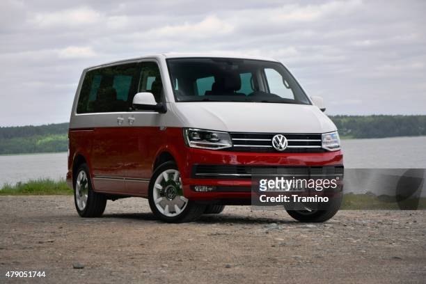 volkswagen t6 on the road - vw stock pictures, royalty-free photos & images