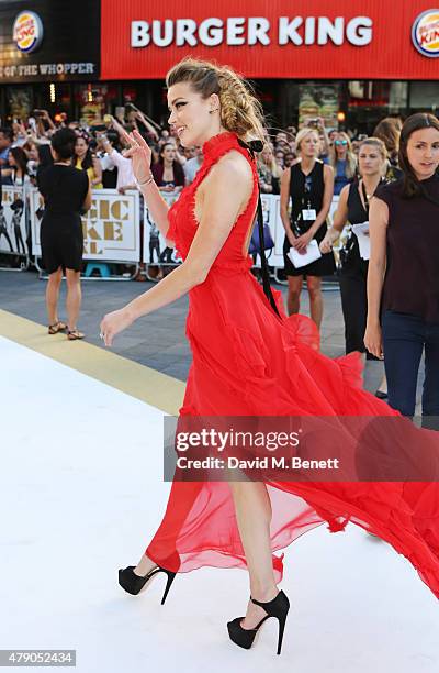 Amber Heard attends the UK Premiere of "Magic Mike XXL" at the Vue West End on June 30, 2015 in London, England.