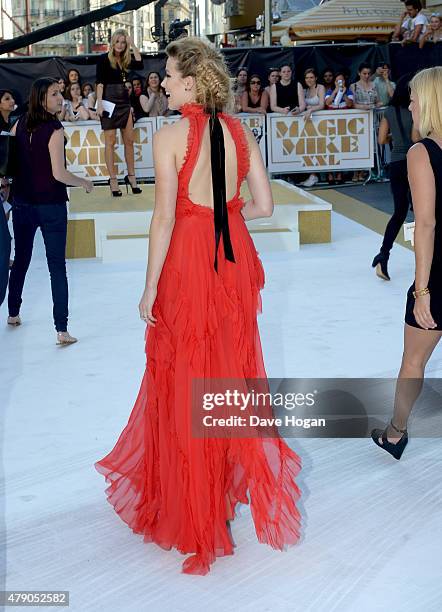 Actress Amber Heard attends the European Premiere of "Magic Mike XXL" at Vue West End on June 30, 2015 in London, England.