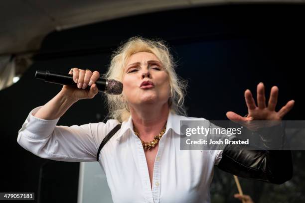 Debbie Harry of Blondie performs on Stage at Rachael Ray's 7th annual Feedback Party at Stubbs during the SXSW festival on March 15, 2014 in Austin,...