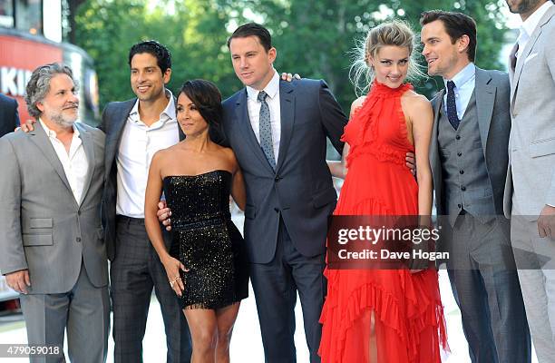 Director Gregory Jacobs and actors Adam Rodriguez, Jada Pinkett Smith, Channing Tatum, Amber Heard and Matt Bomer attend the European Premiere of...