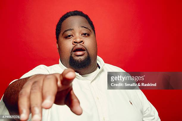 Rapper LunchMoney Lewis poses for a portrait at the 102.7 KIIS FM's Wango Tango portrait studio for People Magazine on May 9, 2015 in Carson,...