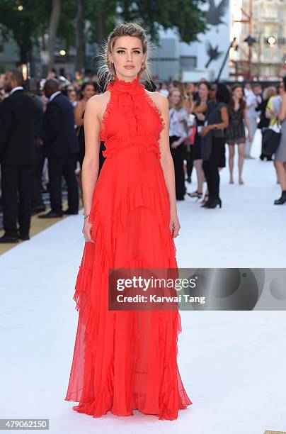 Amber Heard attends the European Premiere of "Magic Mike XXL" at Vue West End on June 30, 2015 in London, England.