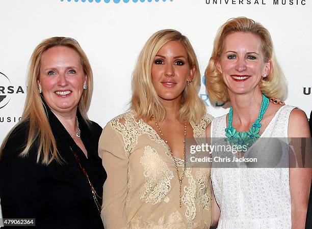 Global Marketing Officer for Marriott International, Karin Timpone, singer Ellie Goulding and Executive Vice President and Chief Marketing &...