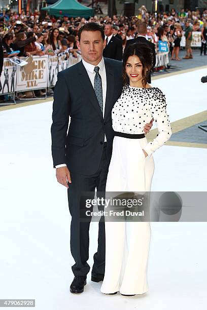 Channing Tatum and Jenna Dewan attend the European Premiere of 'Magic Mike XXL' at Vue West End on June 30, 2015 in London, England.