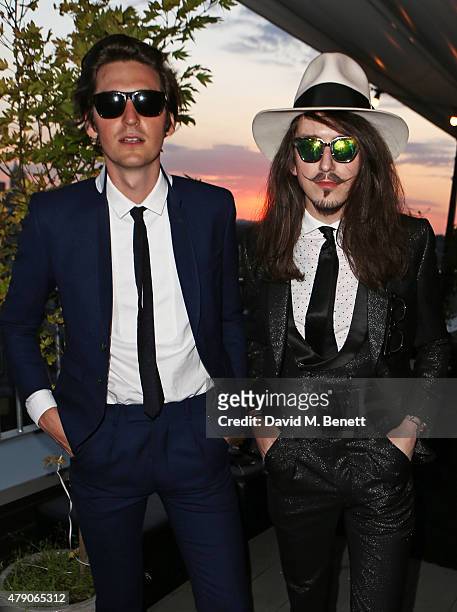 George Craig and Joshua Kane attend the Emporio Armani Diamonds Fragrance launch at The Ace Hotel on June 30, 2015 in London, England.