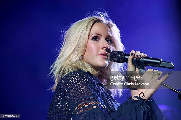 Ellie Goulding performs at the celebration of Marriott International's and Universal Music Group's global marketing partnership at the St Pancras...