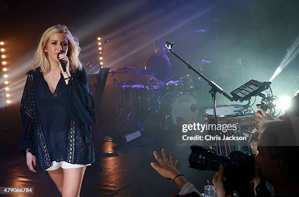 Ellie Goulding performs at the celebration of Marriott International's and Universal Music Group's global marketing partnership at the St Pancras...