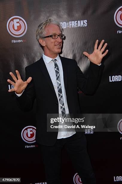 Actor/ comedien Andy Dick attends the movie premiere of Alki David's Lord Of The Freaks at the Egyptian Theatre on June 29, 2015 in Hollywood,...