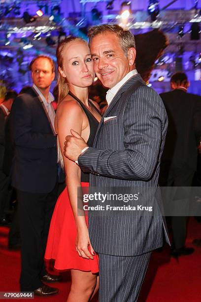 Tatjana Thinius and Florian Fitz attend the Deutscher Gruenderpreis 2015 on June 23, 2015 in Wetzlar, Germany.