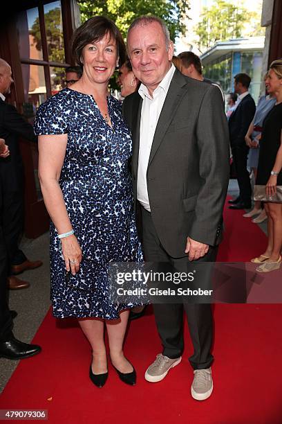 Joachim Krol and his wife Heidrun Teusner attend the Bavaria Film reception during the Munich Film Festival at Kuenstlerhaus am Lenbachplatz on June...