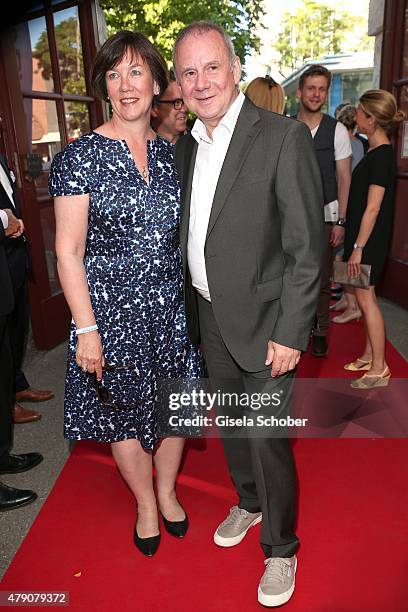 Joachim Krol and his wife Heidrun Teusner attend the Bavaria Film reception during the Munich Film Festival at Kuenstlerhaus am Lenbachplatz on June...