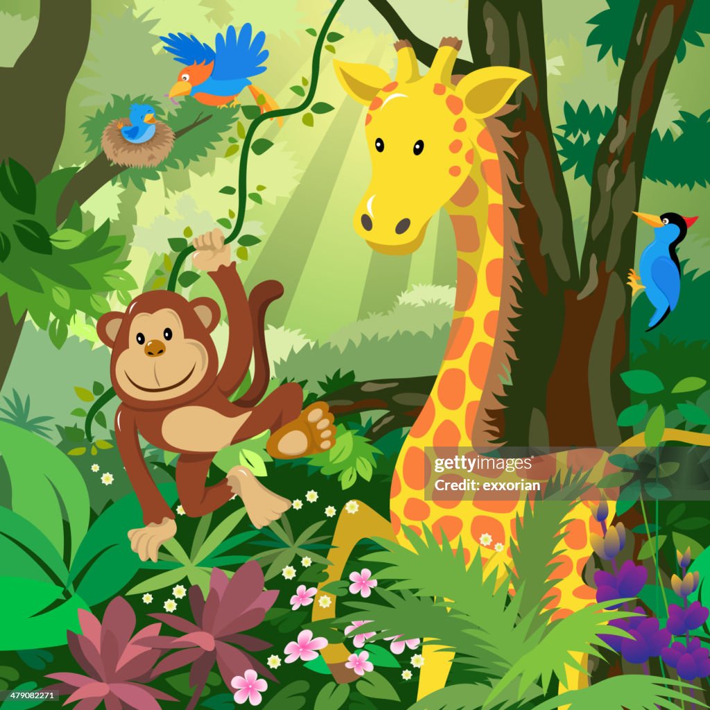 Animales De Dibujos Animados En La Selva Ilustración de stock - Getty Images Animales De Dibujos Animados En La Selva Ilustración de stock - Getty Images