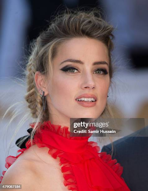 Amber Heard attends the European Premiere of "Magic Mike XXL" at Vue West End on June 30, 2015 in London, England.