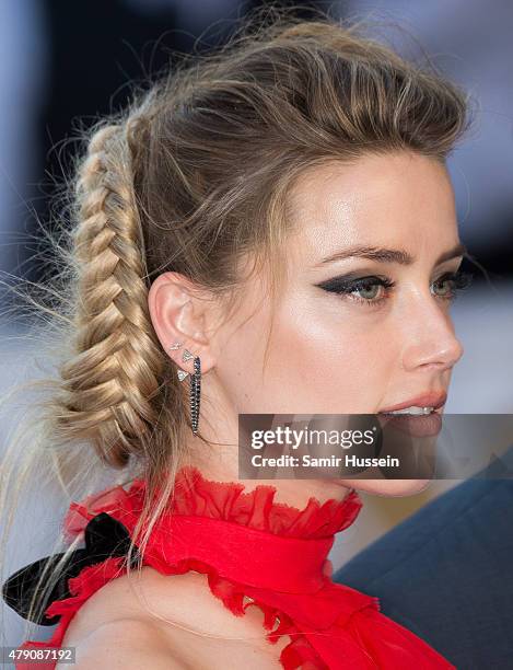 Amber Heard attends the European Premiere of "Magic Mike XXL" at Vue West End on June 30, 2015 in London, England.