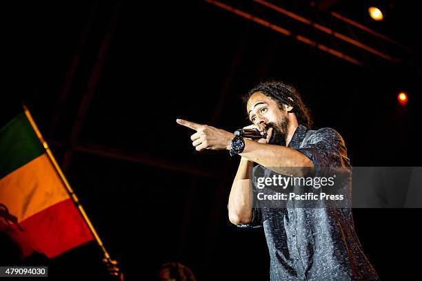 Damian Marley performed live on stage at Carroponte. Damian Robert Nesta "Jr. Gong" Marley, is a Jamaican reggae artist. Damian is the youngest son...