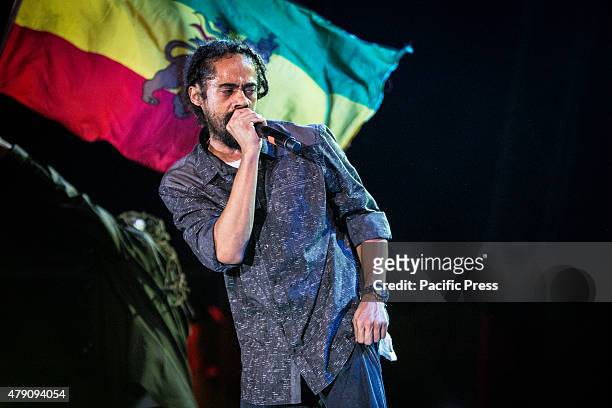Damian Marley performed live on stage at Carroponte. Damian Robert Nesta "Jr. Gong" Marley, is a Jamaican reggae artist. Damian is the youngest son...