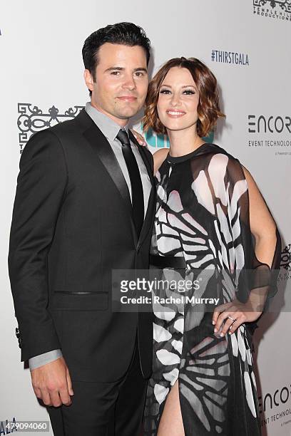 Actor Nathan West and Chyler Leigh attend the 6th Annual Thirst Gala at The Beverly Hilton Hotel on June 30, 2015 in Beverly Hills, California.