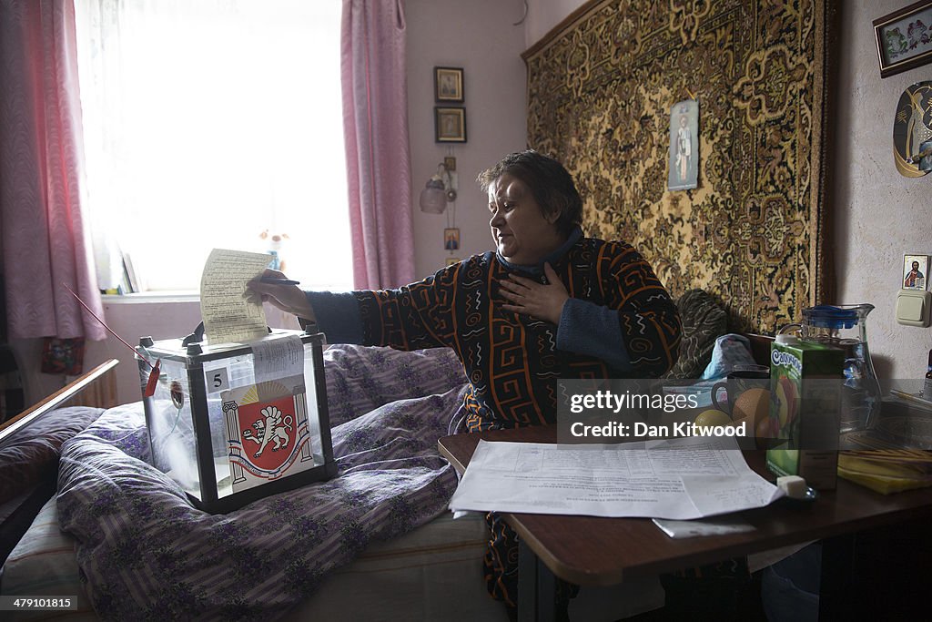 Referendum Staff Collect Votes From The Elderly And Infirm