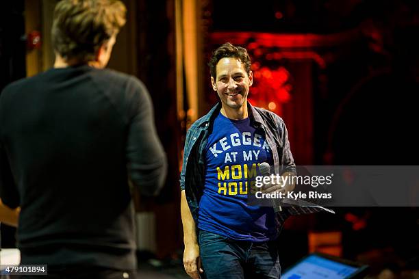 Paul Rudd attends the Big Slick Celebrity Party & Live Action for Children's Mercy Hospital at the Midland Theatre on June 20, 2015 in Kansas City,...