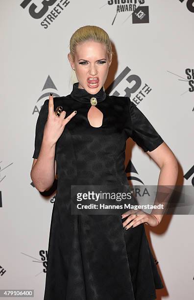 Sarah Knappik attends the Shocking Shorts Award 2015 during the Munich Film Festival on June 30, 2015 in Munich, Germany.