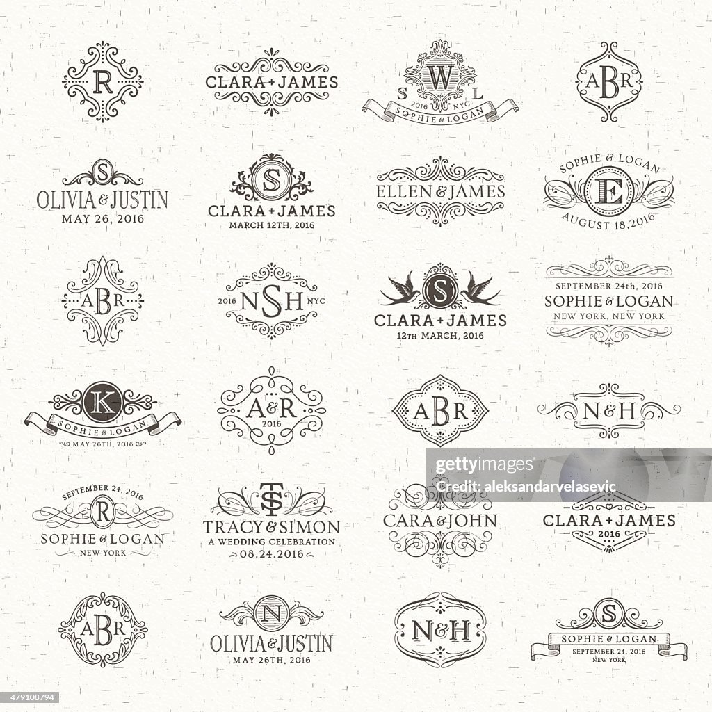 Casamento logotipos e Os monogramas