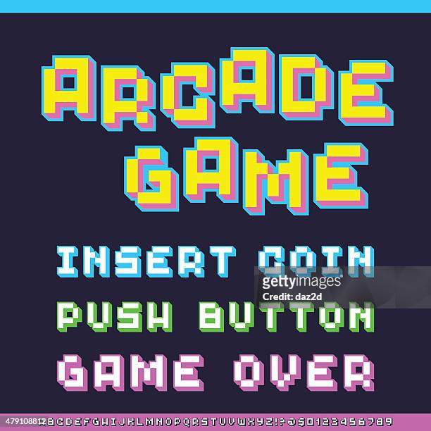 classic video game font - arcade stock illustrations