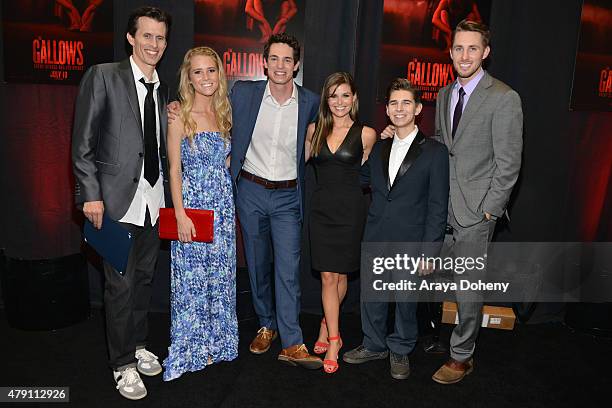 Travis Cluff, Cassidy Gifford, Reese Mishler, Pfeifer Brown, Chris Lofing and Ryan Shoos attend "THE GALLOWS" Fresno Hometown Screening on June 30,...