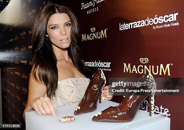 Actress Juana Acosta attends dipping party by Magnum photocall on June 30, 2015 in Madrid, Spain.