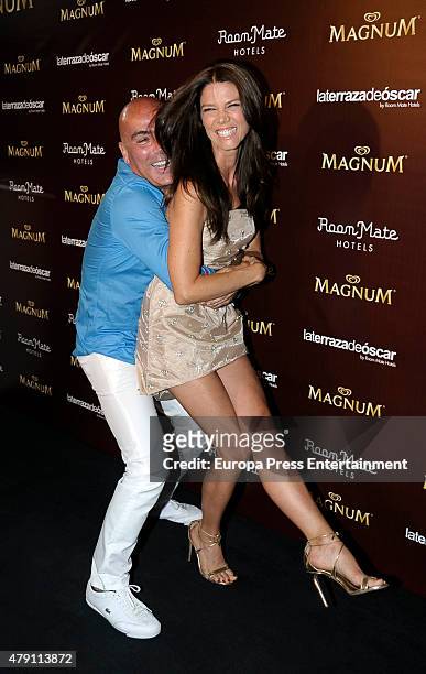 Juana Acosta and Kike Sarasola attend dipping party by Magnum photocall on June 30, 2015 in Madrid, Spain.