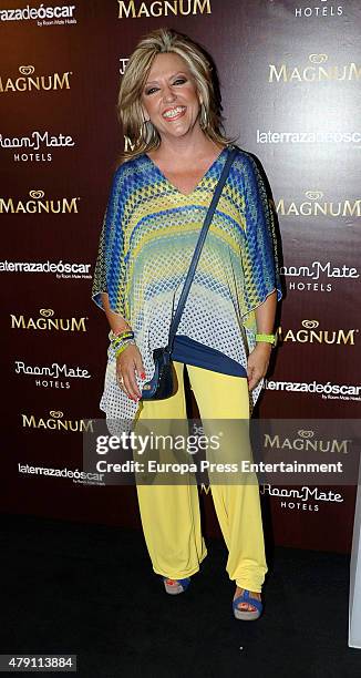 Lydia Lozano attends dipping party by Magnum photocall on June 30, 2015 in Madrid, Spain.