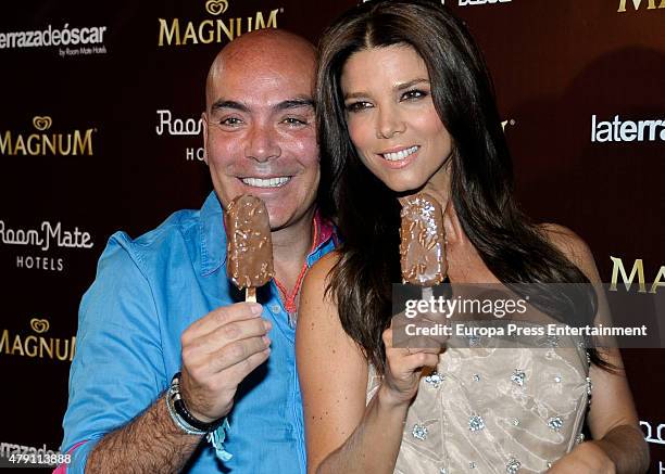 Juana Acosta and Kike Sarasola attend dipping party by Magnum photocall on June 30, 2015 in Madrid, Spain.