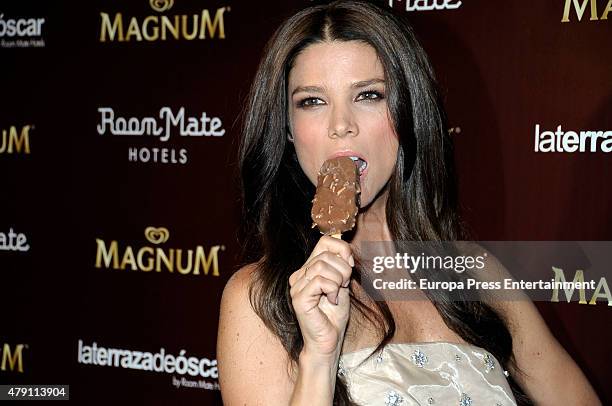 Actress Juana Acosta attends dipping party by Magnum photocall on June 30, 2015 in Madrid, Spain.