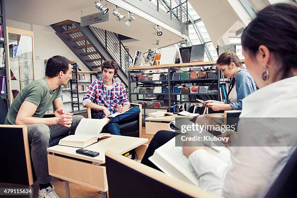 Students Using Library 4,922 Group Of College Students Studying Together In Library Stock ...