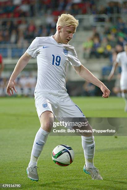 Will Hughes in action for England during the UEFA Under21 European Championship 2015 Group B match between England and Portugal at Mestsky Fotbalovy...