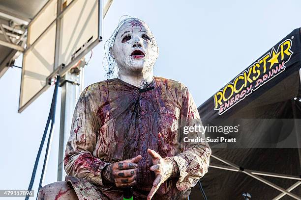 Kissing Candice performs at Mayhem Festival at White River Amphitheater on June 30, 2015 in Enumclaw, Washington.