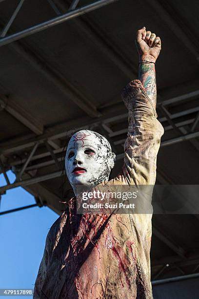 Kissing Candice performs at Mayhem Festival at White River Amphitheater on June 30, 2015 in Enumclaw, Washington.