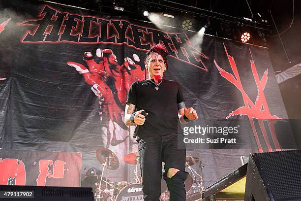 Chad Gary of Hellyeah performs at Mayhem Festival at White River Amphitheater on June 30, 2015 in Enumclaw, Washington.