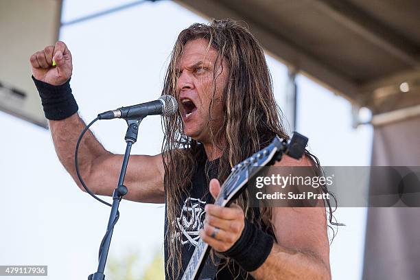 Dave Matrise of Jungle Rot performs at Mayhem Festival at White River Amphitheater on June 30, 2015 in Enumclaw, Washington.