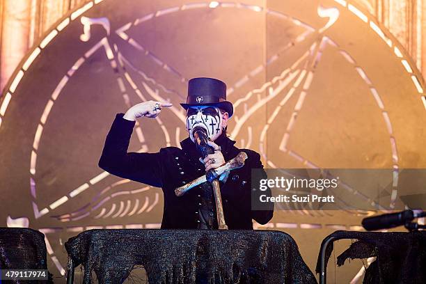 King Diamond performs at Mayhem Festival at White River Amphitheater on June 30, 2015 in Enumclaw, Washington.