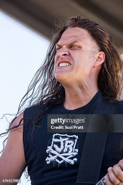 Dave Matrise of Jungle Rot performs at Mayhem Festival at White River Amphitheater on June 30, 2015 in Enumclaw, Washington.