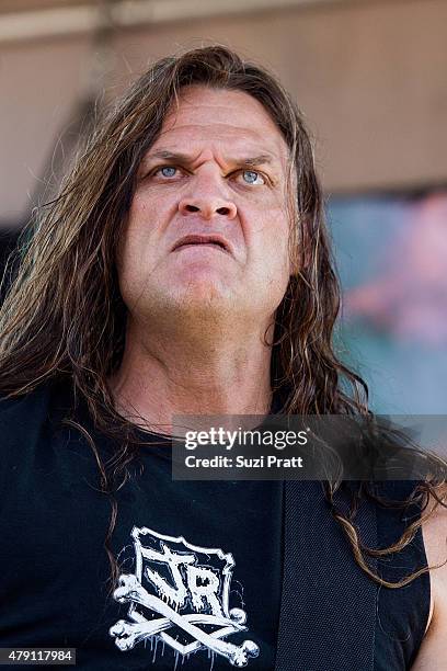 Dave Matrise of Jungle Rot performs at Mayhem Festival at White River Amphitheater on June 30, 2015 in Enumclaw, Washington.