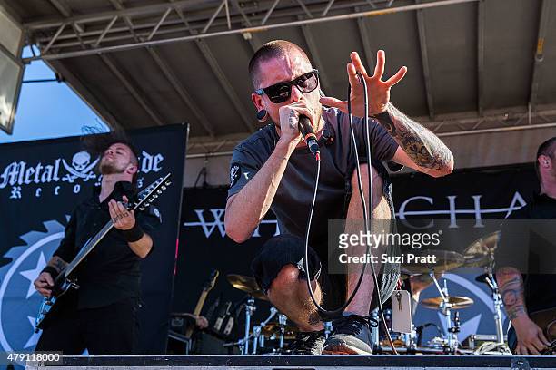 Phil Bozeman of Whitechapel performs at Mayhem Festival at White River Amphitheater on June 30, 2015 in Enumclaw, Washington.