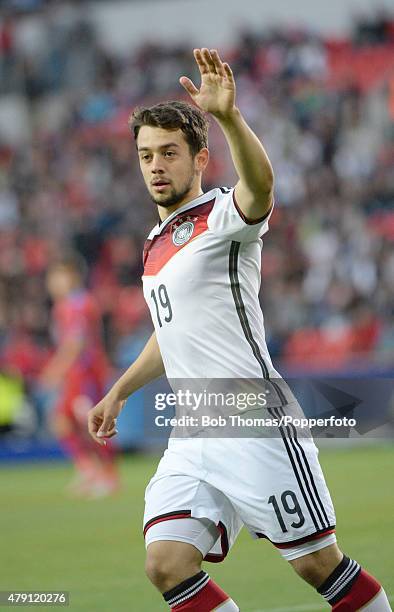 Amin Younes in action for Germany during the UEFA European Under-21 Group A match between Germany and Czech Republic at Eden Stadium on June 23, 2015...