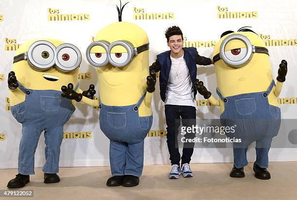 Abraham Mateo attends a photocall for 'The Minions' at the Hesperia Hotel on July 1, 2015 in Madrid, Spain.