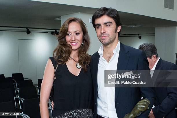 Bullfighter Miguel Angel Perera and his wife Veronica Gutierrez attend the 'Oreja de Oro' awards at Las Ventas Bullring on July 1, 2015 in Madrid,...