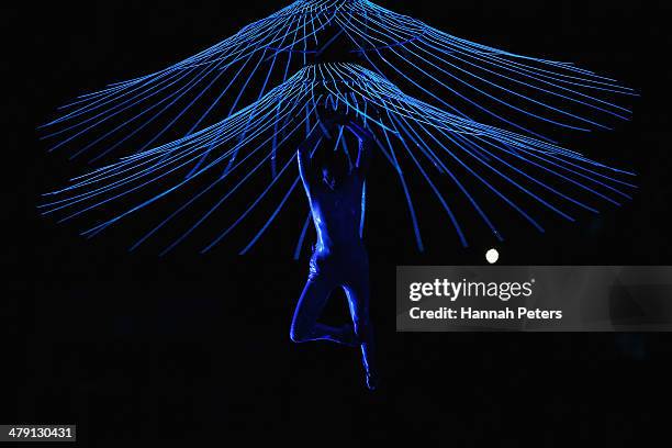 An acrobat performs during the Sochi 2014 Paralympic Winter Games Closing Ceremony at Fisht Olympic Stadium on March 16, 2014 in Sochi, Russia.