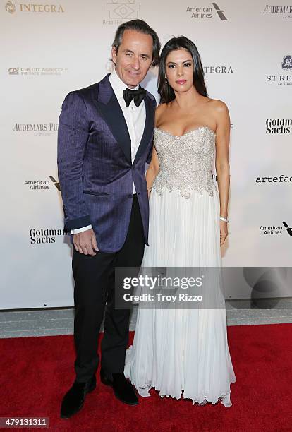 Frederic Marq and Adriana De Moura attend the BrazilFoundation Gala at Perez Art Museum Miami on March 15, 2014 in Miami, Florida.